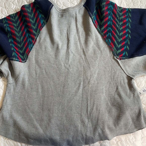 Free people we the free raglan oversized lightweight sweater xs navy blue gray - Picture 5 of 8